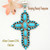 Large Multiple Stone Arizona Sleeping Beauty Turquoise Cross Navajo Nate Curley Four Corners USA OnLine Native American Silver Jewelry Store NACR-1408
