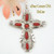 Coral Sterling Silver Cross Jewelry by American Zuni Indian Cecilia Iule NACR-1401 Four Corners USA OnLine Native American Jewelry Store