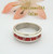 Size 5 1/2 Red Coral Inlay Ring Native American Wilbert Muskett Jr WB-1632 Four Corners USA OnLine Navajo Sterling Silver Jewelry