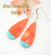 Teardrop Orange Spiny Shell Turquoise Inlay Tip Earrings Four Corners USA OnLine Native American Jewelry NAER-09044-O