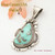 Dry Creek Turquoise Sterling Pendant Navajo Artisan Harry Spencer NAP-1549 Four Corners USA OnLine Native American Jewelry