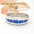 Size 9 1/2 Blue Fire Opal Inlay Band Ring Navajo Wilbert Muskett Jr WB-1678 Four Corners USA OnLine Native American Jewelry
