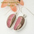 Chocolate Rhodochrosite Sterling Earrings Navajo Artisan Shirley Henry On Sale Now Four Corners USA OnLine Native American Jewelry