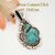 Dry Creek Turquoise Sterling Pendant Navajo Artisan Harry Spencer NAP-1580 Four Corners USA OnLine Native American Jewelry