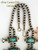 Morenci Turquoise Squash Blossom Necklace On Sale Navajo Artisan Donovan Cadman NAN-1435 Four Corners USA OnLine Authentic Native American Jewelry