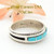 Size 10 Turquoise Inlay Band Ring Navajo Artisan Wilbert Muskett Jr Four Corners USA OnLine Native American Jewelry