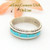 Size 10 Turquoise Inlay Band Ring Navajo Artisan Wilbert Muskett Jr Four Corners USA OnLine Native American Jewelry