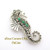 Silver Gaspeite Seahorse Pin Brooch Pendant Navajo Lee Charley NAP-1729 On Sale Now at Four Corners USA OnLine Native American Jewelry
