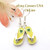 Yellow Flip Flop Heart Sandal Earrings EAR-1605 American Artisan Handcrafted Fashion Jewelry Four Corners USA OnLine