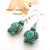 On Sale Now Carved Turtle Earrings Turquoise Magnesite Four Corners USA OnLine American Artisan Jewelry AA-1801