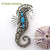 Turquoise Seahorse Pin Brooch Pendant Navajo Lee Charley NAP-1728 On Sale Now at Four Corners USA OnLine Native American Silver Jewelers