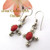 Coral Cabochon Petite Sterling Earrings Navajo John Begay NEAR-09094 Four Corners USA OnLine Native American Silver Jewelry