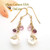 Keshi Pearl Faceted Purple Tourmaline 14K Gold Filled Dangle Pierced Earrings FCE-09027-P Four Corners USA Artisan Jewelry