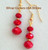 Red Velvet Crystal Gold over Surgical Steel Earrings On Sale Now EAR-09077 Four Corners USA OnLine American Artisan Handcrafted Jewelry