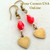 Red Velvet and Brass Hearts Fashion Earrings with Hypo Allergenic Wire FCE-11003 Four Corners USA OnLine Artisan Handcrafted Jewelry