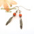 Natural Orange Apple Coral Sterling Silver Feather Drop Earrings FCE-11008 Four Corners USA OnLine Artisan Handcrafted Jewelry