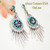 Zuni Multi-Stone Sun Face Sterling Silver Fringe Dangle Post Earrings (NAER-09199)Four Corners USA Online Indian Jewelry