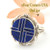 Size 7 1/2 Women's Lapis Inlay Concho Ring Four Corners USA OnLine Native American Sterling Silver Jewelry 