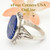 Size 7 1/2 Women's Lapis Inlay Concho Ring Four Corners USA OnLine Native American Sterling Silver Jewelry 