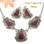 Purple Spiny Oyster Earrings Necklace Set Sterling Silver Jewelry by Native American Navajo Samantha Tso NAN-09036 Four Corners USA OnLine