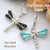 Two Sided Reversible Inlay Turquoise Dragonfly Earrings Merle House Four Corners USA OnLine Native American Indian Silver Jewelry NAER-092041