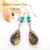 Turquoise and Bronze Cocoa Teardrop Freshwater Pearls Sterling Silver Beaded Earrings On Sale Now FCE-12040 Four Corners USA OnLine Artisan Handcrafted Jewelry