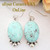 Large Dry Creek Turquoise Stone Sterling Earrings Artisan Shirley Henry Four Corners USA OnLine Native American Jewelry NAER-13056