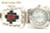 Women's Coral Sterling Watch shown with Mother of Pearl Face Four Corners USA OnLine Native American Indian Navajo Silver Jewelry NAW-093410