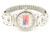 Women's Stamped Sterling Silver Watch with USA Flag Face Navajo Artisan Mike Arviso (NAW-1315)