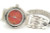 Women's Stamped Sterling Watch Apple Coral Face Native American Silver Jewelry (NAW-1318)