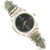 Women's Green Turquoise Inlay Sterling Watch with Black Face Native American Jewelry Steve Francisco (NAW-1322)