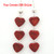 Carved Red Coral Triple Heart Dangle Artisan Sterling Silver Earrings Four Corners USA OnLine