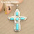 Artisan Turquoise Sterling Cross Zuni Silversmith Cecilia Iule Four Corners USA OnLine Native American Jewelry