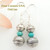 Spiral Stamped Sterling Silver Bead Turquoise Earrings Navajo Handcrafted Silver Beads Four Corners USA OnLine