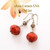 Apple Coral Navajo Handmade Silver Bead Artisan Earrings On Sale Now Four Corners USA OnLine Jewelry Making Beading Craft Supplies