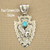 Arrowhead Eagle Turquoise Silver Pendant Navajo Alice Johnson Four Corners USA OnLine Native American Jewelry Store NAP-1466