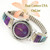 Women's Multi Color Inlay Sterling Watch Shown with Mohave Purple Turquoise Face Navajo Arnold Yazzie Four Corners USA OnLine Native American Jewelry NAW-1428