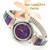 Women's Multi Color Inlay Sterling Watch Shown with Mohave Purple Turquoise Face Navajo Arnold Yazzie Four Corners USA OnLine Native American Jewelry NAW-1428