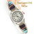 Women's Multi Color Inlay Sterling Watch Shown with MOP w/Calendar Face Navajo Arnold Yazzie Four Corners USA OnLine Native American Jewelry NAW-1429