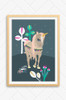 Elegant unicorn with decorative saddle pieces and peach coloured hair. Charcoal background and the words Unicorn Magic in coloured type. Available with and without frame.