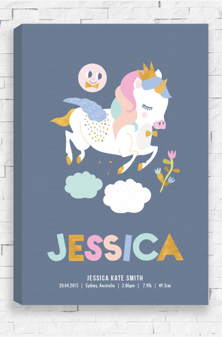 Zoe Unicorn' Canvas | Kids Wall Art - Luca Rose Designs