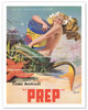 Happy Mermaid - PREP Italian Skin Cream - c. 1950's - Poster by Erasmo Ferrante