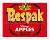 Fancy Apples - Respak Brand - c. 1950's - Vintage Advertisement Poster