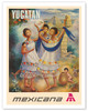 Yucatan, Mexico - Mexicana Airlines - c. 1968 - Poster by Regina Raull