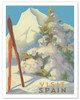 Visit Spain - Ski in Catalan Pyrenees - c. 1930's - Poster by Marcias José Morell