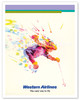 Downhill Skiing - Ski Resorts - Western Airlines - c. 1970 - Poster by Don Weller
