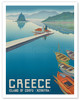 Island of Corfu (Kerkyra) - Greece - Vlacherna Monastery - c. 1949 - Poster by Sevastianos Kourkoulos