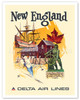 New England, Massachusetts - Delta Air Lines - c. 1960's - Poster by Fred Sweney