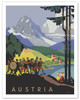 Austria - Brass Band by Lake Wolfgang Salzkammergut - c. 1930 - Poster by Hermann Kosel