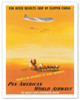 For Quick Results, Ship By Clipper Cargo - Pan American World Airways - Egyptian Sphinx and Pyramids - c. 1949 - Poster by Edward McKnight Kauffer